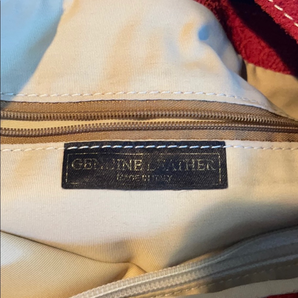 Italian Genuine Leather red bag - Picture 5 of 6